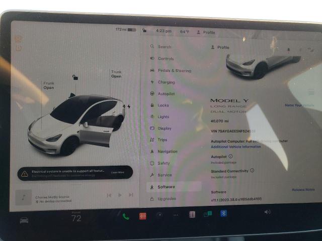 7SAYGAEE5NF524538 | 2022 Tesla model y