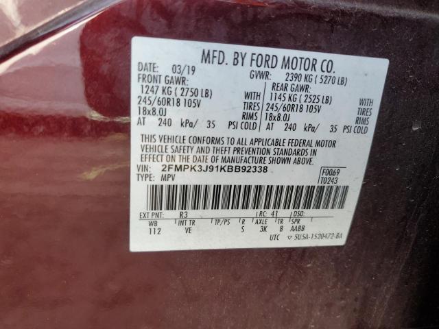 2FMPK3J91KBB92338 2019 FORD EDGE, photo no. 14