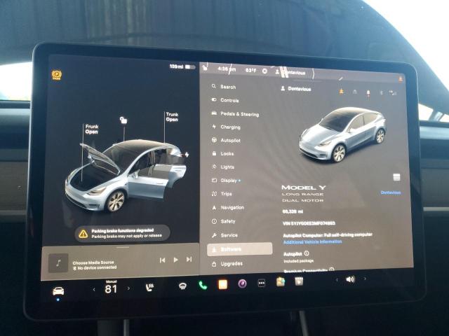 5YJYGDEE3MF074983 | 2021 TESLA MODEL Y