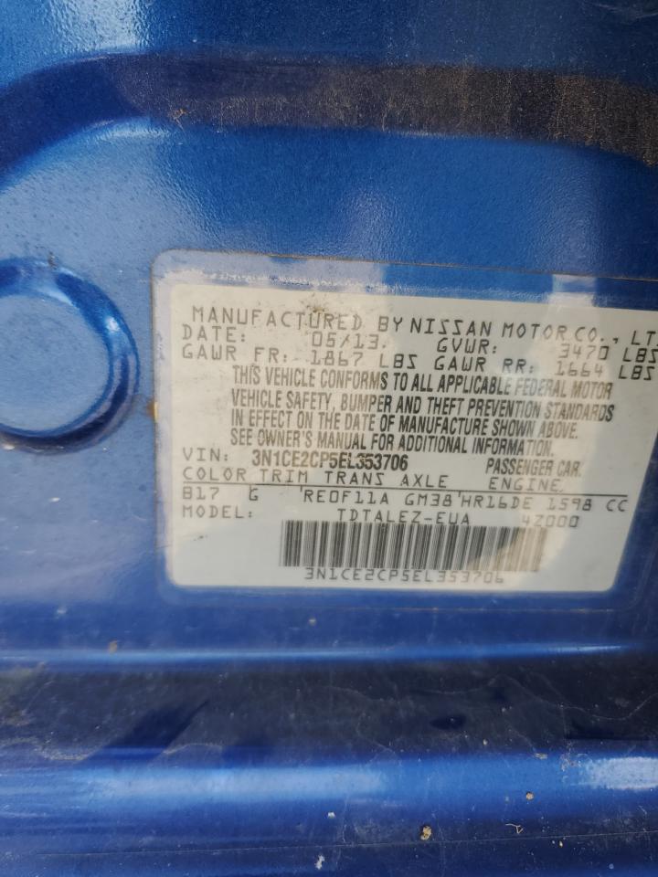 3N1CE2CP5EL353706 2014 Nissan Versa Note S