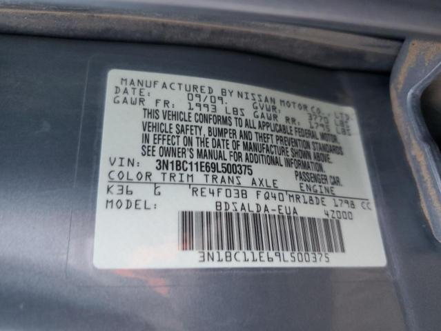 3N1BC11E69L500375 | 2009 Nissan versa s