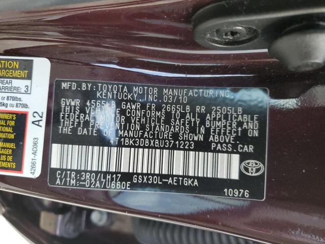 4T1BK3DBXBU371223 2011 Toyota Avalon Base