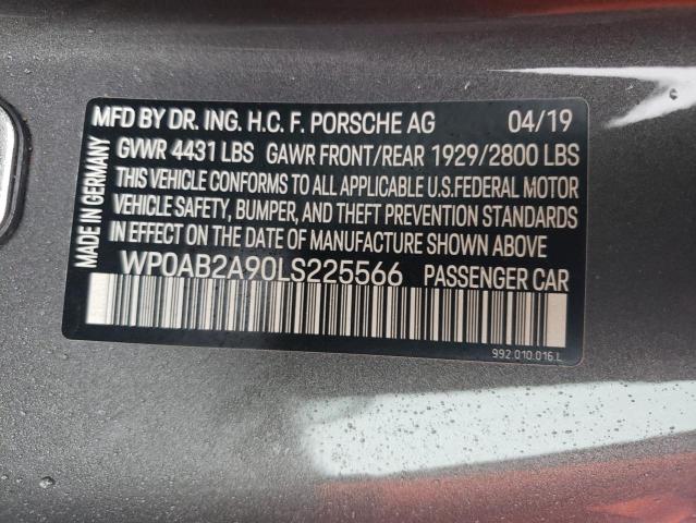 VIN WP0AB2A90LS225566 2020 Porsche 911, Carrera S no.12