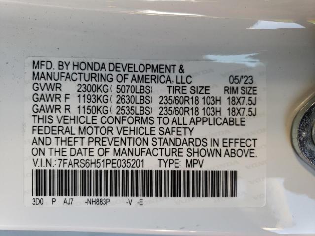 7FARS6H51PE035201 | 2023 HONDA CR-V SPORT