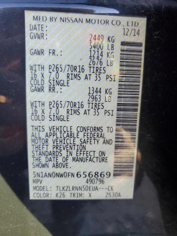 2015 NISSAN XTERRA X 5N1AN0NW0FN656869