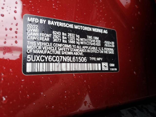 5UXCY6C07N9L61506 | 2017 BMW X6 XDRIVE4