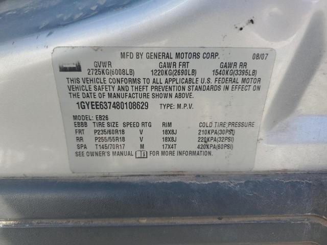 2008 Cadillac Srx VIN: 1GYEE637480108629 Lot: 79274343