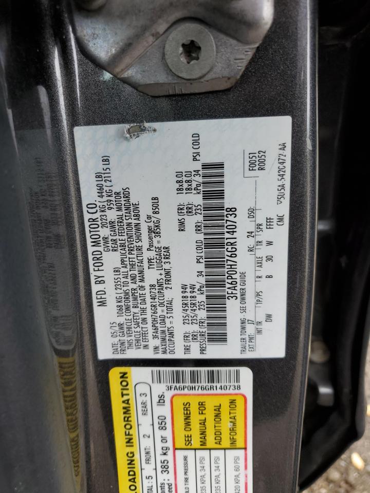 3FA6P0H76GR140738 2016 Ford Fusion Se