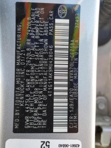 2021 TOYOTA CAMRY SE - 4T1G11AK9MU428046