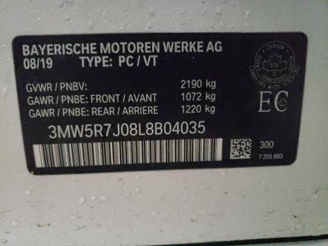 3MW5R7J08L8B04035 | 2020 BMW 330XI