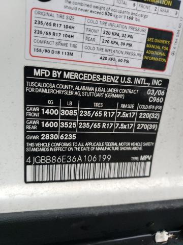 4JGBB86E36A106199 | 2006 MERCEDES-BENZ ML 350