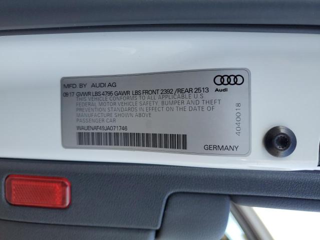 WAUENAF49JA071746 | 2018 AUDI A4 PREMIUM