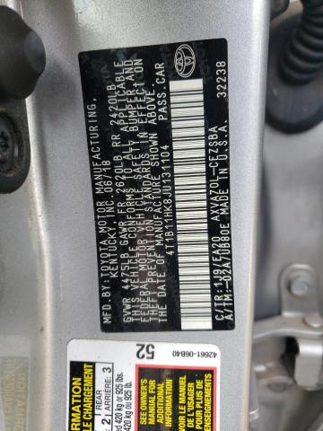 4T1B11HK8JU131104 | 2018 Toyota camry l