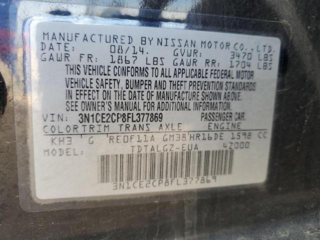 VIN 3N1CE2CP8FL377869 2015 Nissan Versa, S no.12