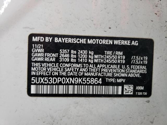 5UX53DP0XN9K55864 2022 BMW X3, photo no. 13