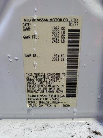 1N4BL4CV5NN384064 | 2022 Nissan altima sr