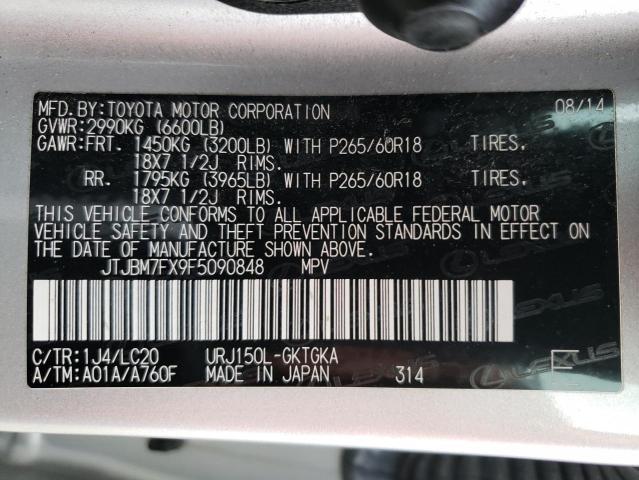 JTJBM7FX9F5090848 Lexus GX 460