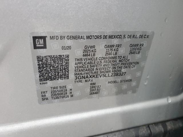 3GNAXKEV5LL238327 | 2020 CHEVROLET EQUINOX LT