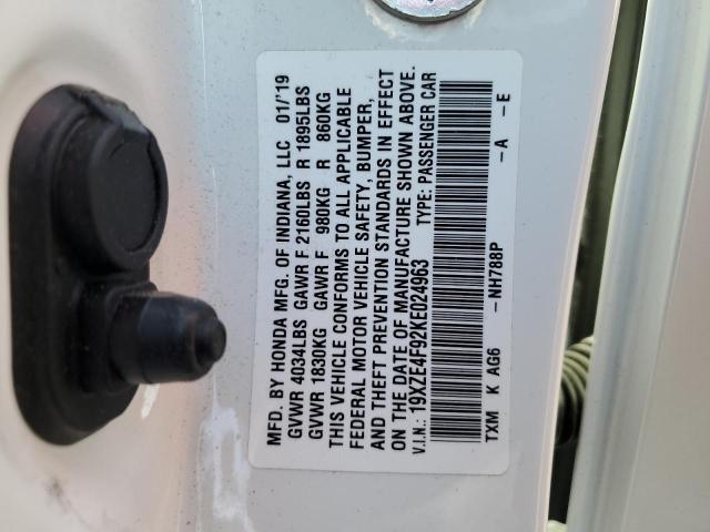 19XZE4F92KE024963 | 2019 HONDA INSIGHT TO