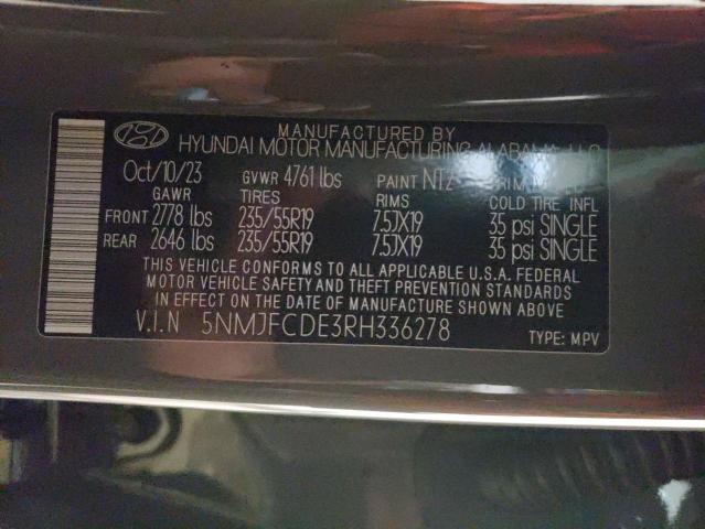 5NMJFCDE3RH336278 | 2024 HYUNDAI TUCSON SEL