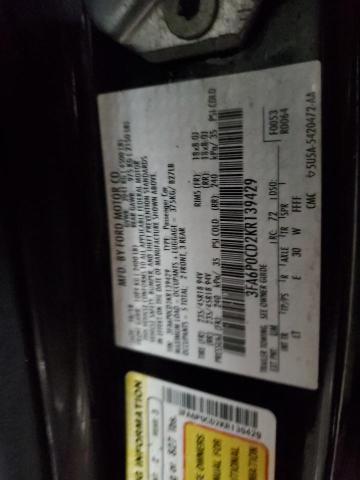 3FA6P0CD2KR139429 | 2019 FORD FUSION SEL