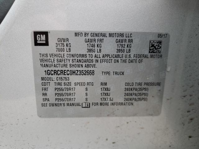 2017 CHEVROLET SILVERADO - 1GCRCREC0HZ352668