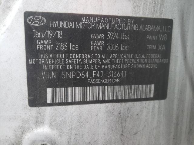 5NPD84LF4JH313641 | 2018 HYUNDAI ELANTRA SE