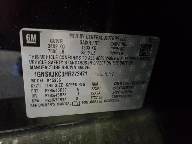 1GNSKJKC0HR273471 | 2017 CHEVROLET SUBURBAN K