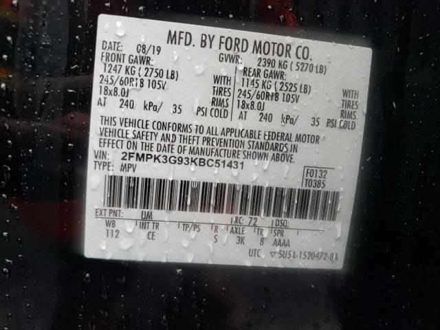 2FMPK3G93KBC51431 2019 FORD EDGE, photo no. 13