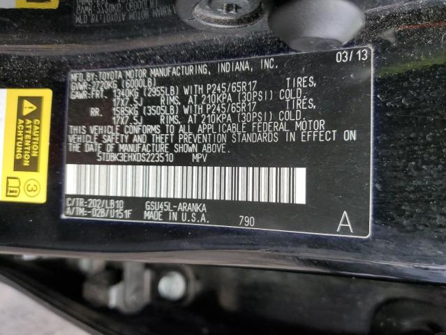 VIN 5TDBK3EHXDS223510 2013 Toyota Highlander, Base no.13