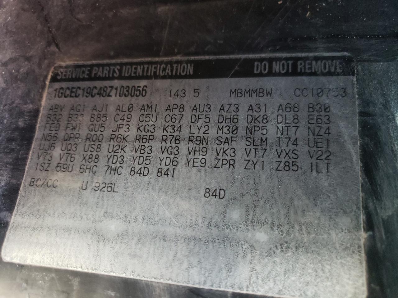 1GCEC19C48Z103056 2008 Chevrolet Silverado C1500