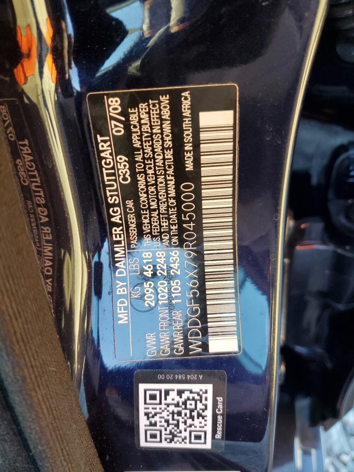 wddgf56x79r045000 WDDGF56X79R045000 2009 Mercedes-Benz C 350