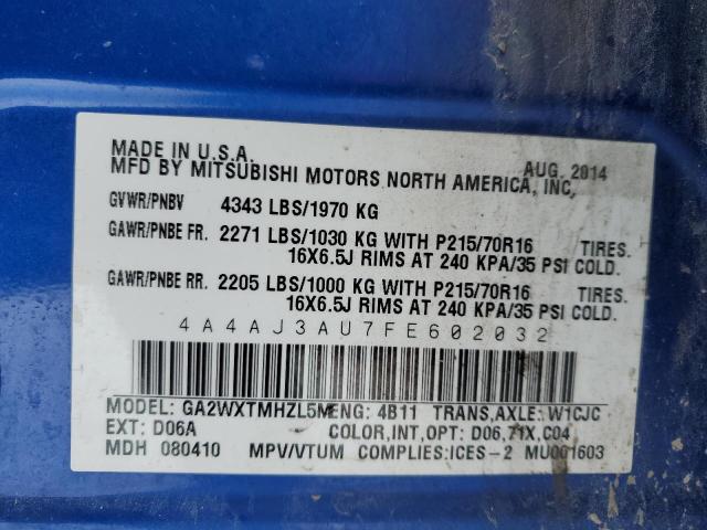 2015 MITSUBISHI RVR SE 4A4AJ3AU7FE602032