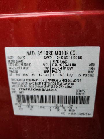 2FMPK4K96NBA68946 2022 FORD EDGE, photo no. 13