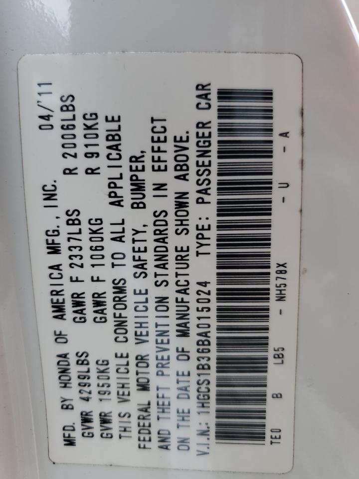1HGCS1B36BA015024 2011 Honda Accord Lx-S