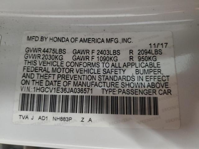 2018 HONDA ACCORD SPO - 1HGCV1E36JA036571