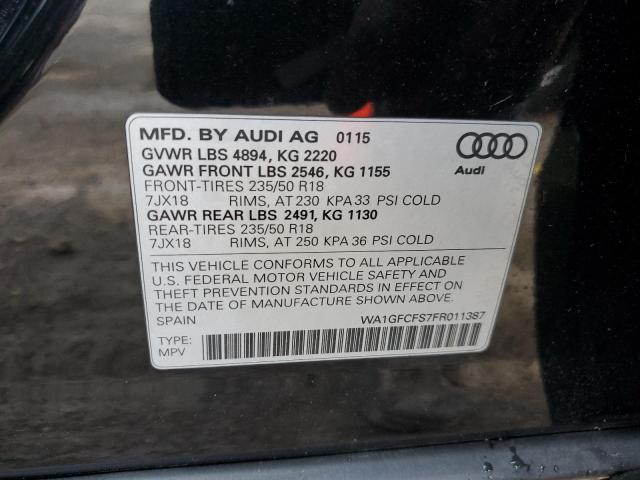 WA1GFCFS7FR011387 | 2015 AUDI Q3 PRESTIG