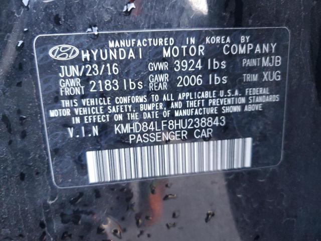 KMHD84LF8HU238843 | 2017 HYUNDAI ELANTRA SE