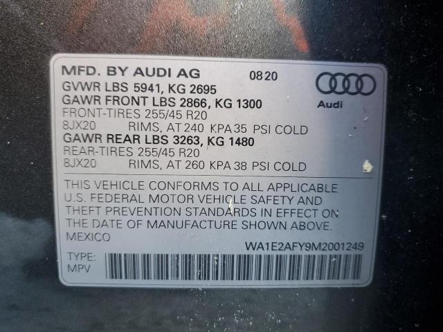 WA1E2AFY9M2001249 | 2021 Audi q5 e premium plus