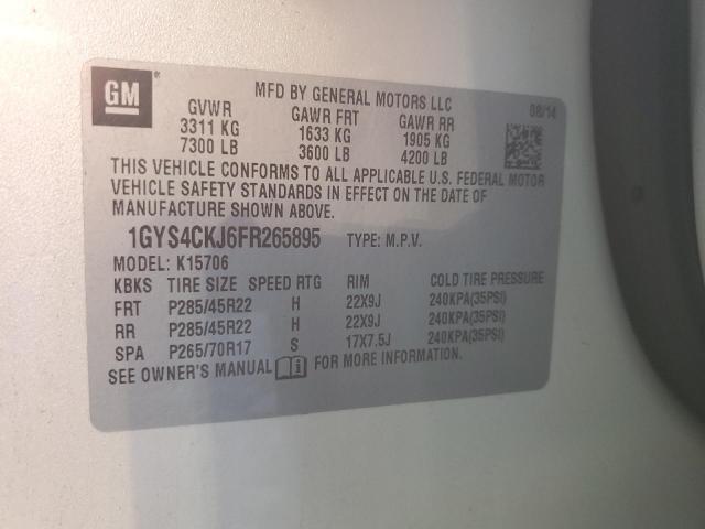 1GYS4CKJ6FR265895 | 2015 CADILLAC ESCALADE P