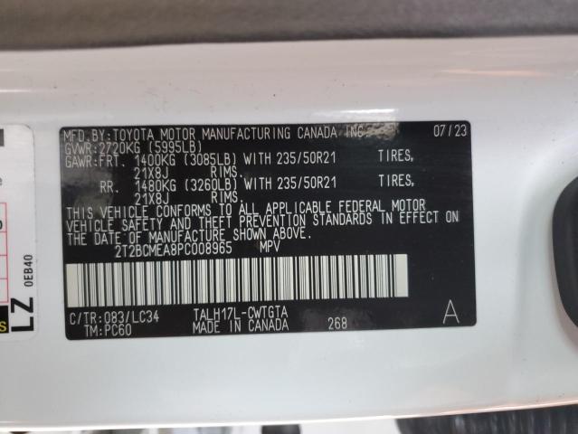 2T2BCMEA8PC008965 | 2023 LEXUS RX 500H F