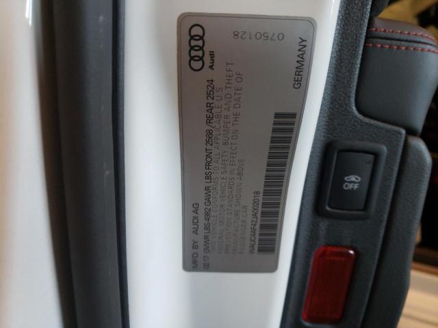 2018 AUDI S4 PRESTIG WAUC4AF42JA002018