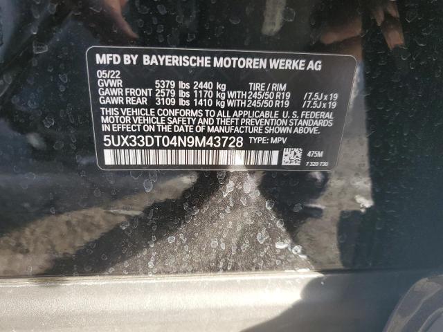 2022 BMW X4 XDRIVE3 - 5UX33DT04N9M43728