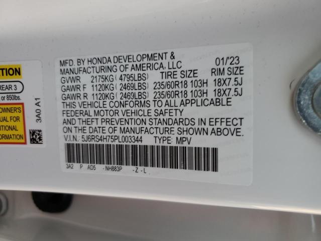 5J6RS4H75PL003344 | 2023 Honda cr-v exl