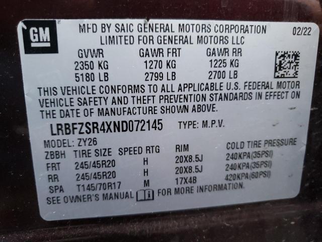 2022 BUICK ENVISION A LRBFZSR4XND072145