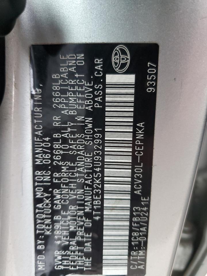 4T1BE32K54U932991 2004 Toyota Camry Le