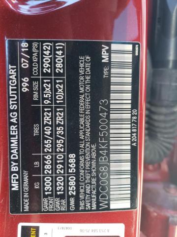 2019 MERCEDES-BENZ GLC 63 4MA WDC0G8JB4KF500473