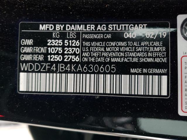 WDDZF4JB4KA630605 2019 MERCEDES-BENZ E-CLASS, photo no. 13