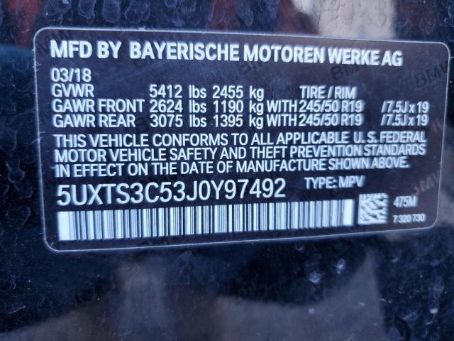 5UXTS3C53J0Y97492 2018 BMW X3, photo no. 12