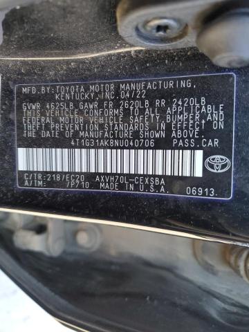 2022 TOYOTA CAMRY NIGH - 4T1G31AK8NU040706